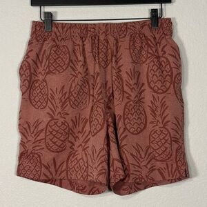 Chubbies The Flints Gym Swim Unlined Hybrid Shorts in Maroon Pineapple - Medium